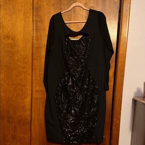 Black Sequin Accent Women’s Dress